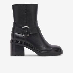 Indie Sleaze Dolce Vita Camros Black Leather Heel Ankle Moto Boot NIB Various